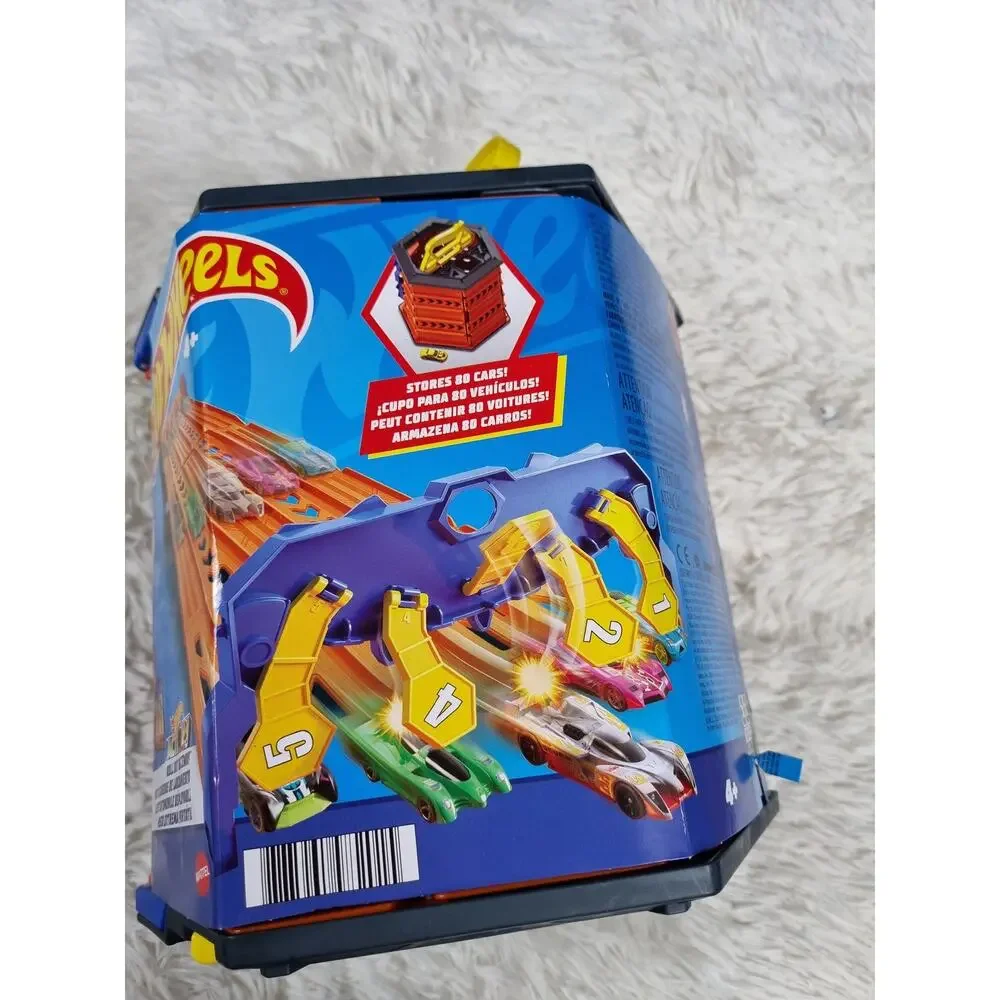 Hot Wheels Roll Out Raceway Track Set Storage Case With Car Stores 80 Cars New